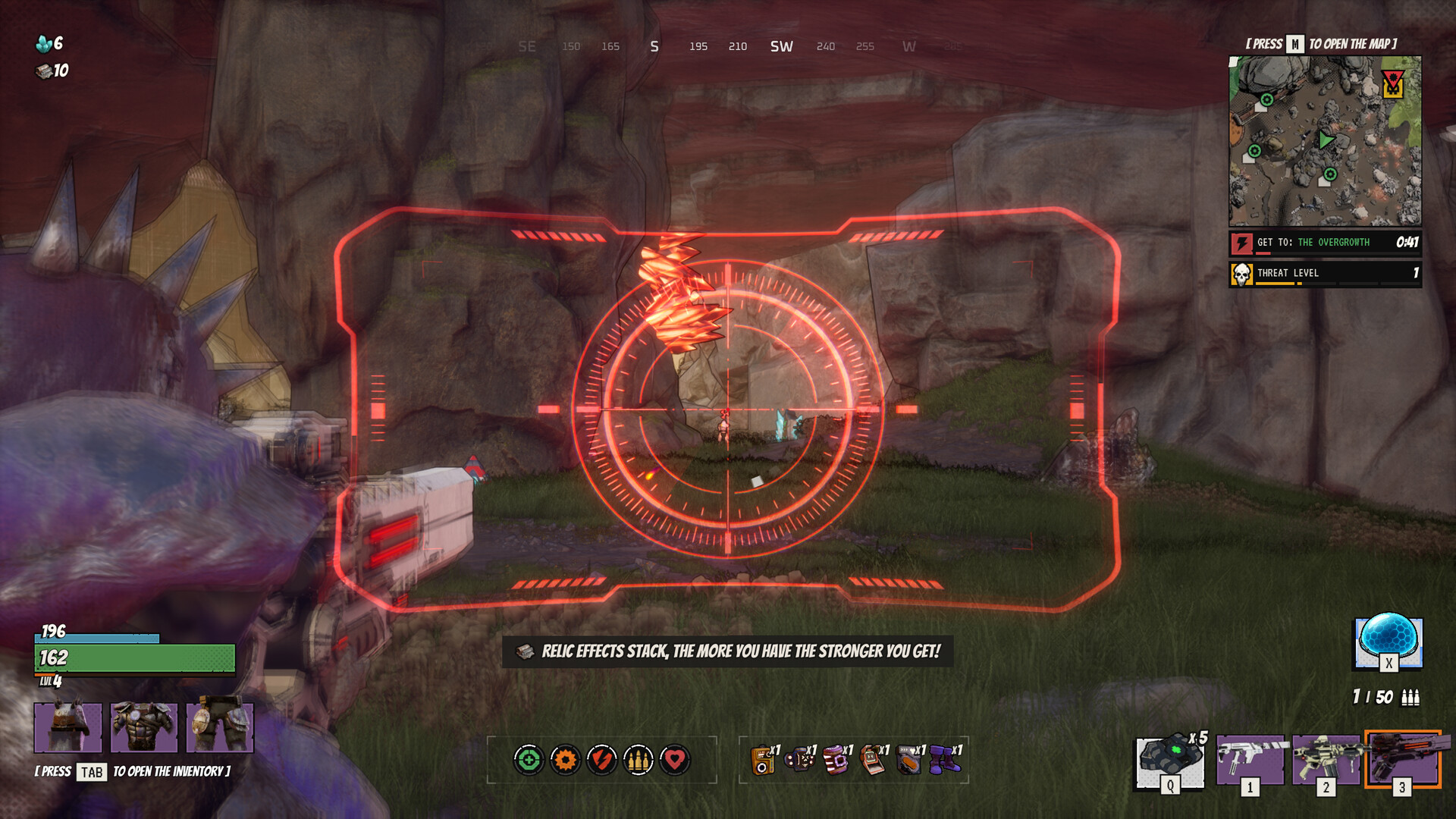 Machine enemy lined up in the sights — official screenshot