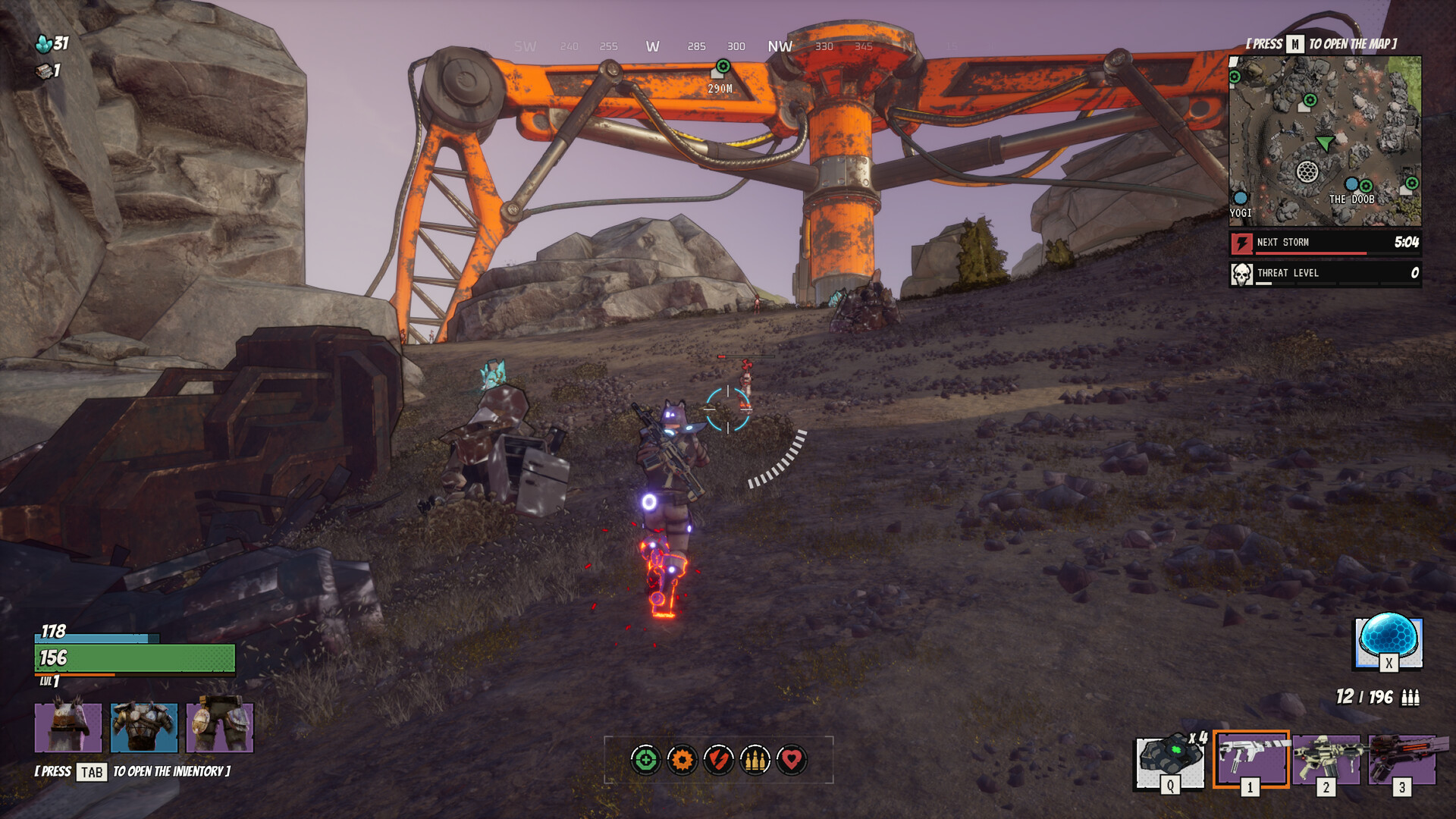 Full HUD: slots, ammo, abilities — official screenshot